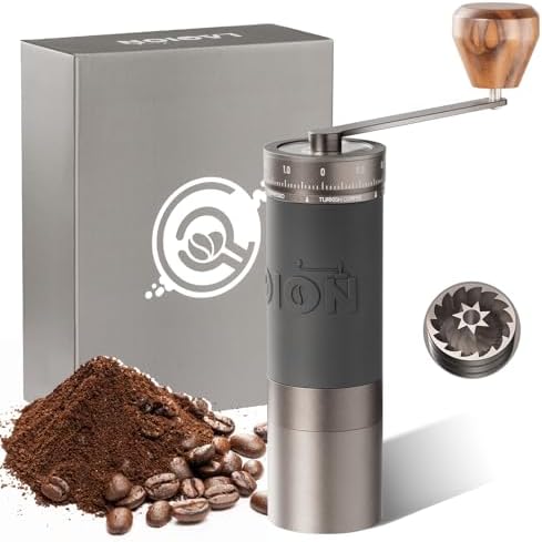 L6 Manual Coffee Grinder with Straight Handle, Hand Coffee Grinder for Espresso, Moka, Drip, French Press with External Adjustment Ring, Precision-Consistent Stainless Steel Conical Burr - Thumbnail 2