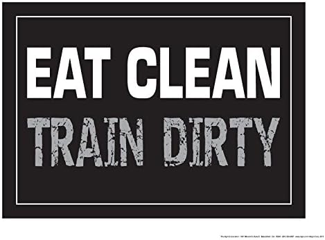 Eat Clean Train Dirty 18" X 24" Laminated Poster (Blue)