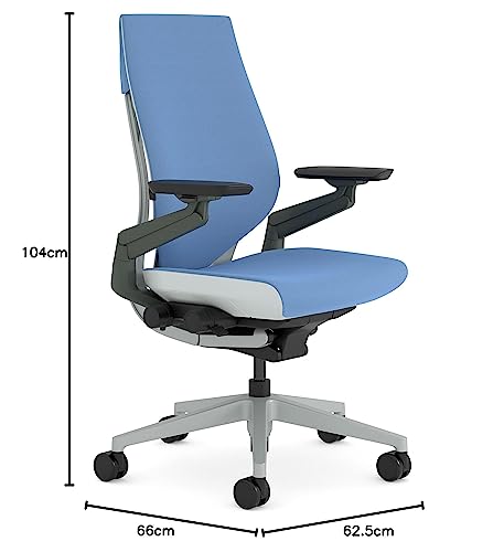 Image of Steelcase Gesture Office Chair - Ergonomic Work Chair with LiveBack Technology - 360 Degree Rotating Arms (Sky Blue)