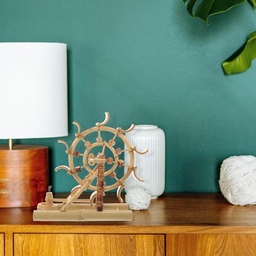Noria de agua de bambú beige para crear un ambiente zen en tu escritorio de oficina 7