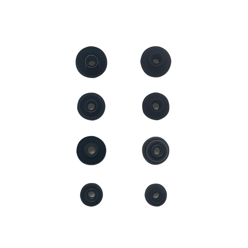 4 Pary Zamiennych Zatyczek do Uszu do Beats Powerbeats Pro/Powerbeats 3/Powerbeats 4, 4 Rozmiary Silikonowych Końcówek do Uszu 4mm (Czarny)
