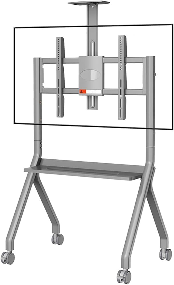 Mobile Smart Board Stand for 47"-65" TVs & Interactive Whiteboards 80KG Capacity Floor Stand with 4 Lockable Wheels for Office Classroom Home Use