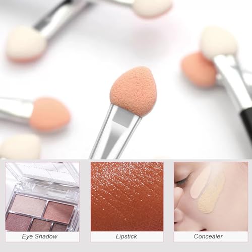 Lidschatten Pinsel, 12 Pcs Sponge Eyeshadow Brush, Lidschatten Pinsel Doppelseitige Color, Lidschattenpinsel