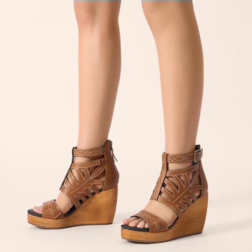 Image of Rollda Women's Wedge Sandals, Platform Sandals High Heels for Women