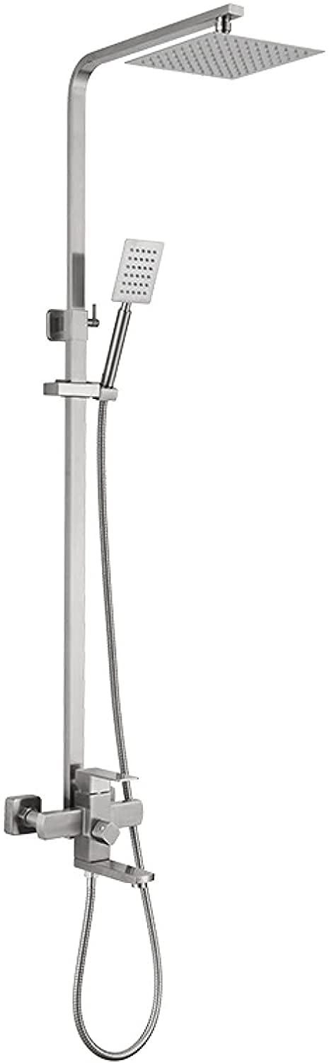 Ensemble de douche en acier inoxydable design carré élégant pour votre salle de bain contemporaine