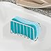 mDesign Metal Sponge Holder for Kitchen Sink with Suction Cups - Small Holder for Sponges in the Kitchen or Soap Holder in the Bathroom - Quick Drying Open Wire Basket - Ronde Collection - Chrome