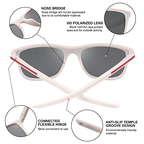 Retro Polarized Sunglasses For Men Women,Square Sport Sun Glasses Shades Shady Rays for Fishing UV Protection3