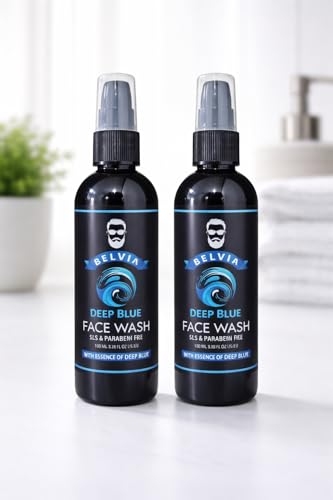 Image of Belvia Deep Cleansing Cool Face Wash for Men | Remove Pimples, Brightens Skin, Oil-Free Look, Multi-Action Cleanser,100 ML each, 2 Pack