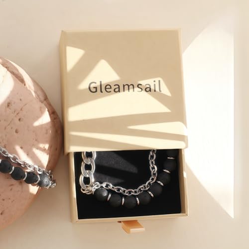 Pulsera para hombre con piedras de ojo de tigre y acero inoxidable miniatura 5