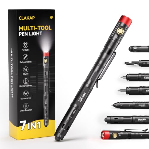 CLAKAP P3 7-in-1 Multitool Pen Light, Rechargeable Pocket Flashlight Clip - image 1