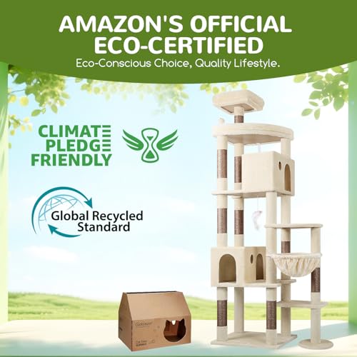 Image of Globlazer Giant Cat Tree for Indoor Large Cats, 83in, F83, Beige