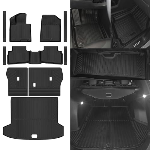 NQOQN Custom Fit Floor Mats for Hyundai Tucson Hybrid 2022-2026 (Only for HEV Not for PHEV) All Weather TPE Floor Liners & Trunk Mat & Backrest Mats & Door Sill Guard Full Set Interior Accessories