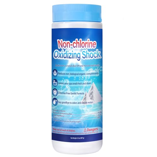 32 Oz Chlorine-Free Hot Tub Shock Oxidizer – SPA Pool Oxidizing Shock Water Enhancer for All Spa Types – Gentle, Easy-to-Use Spa Treatment for Clear, Balanced Water