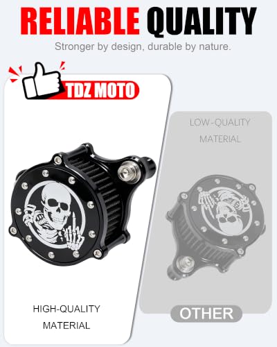Image of TDZ 2PC Air Cleaner Intake Filter Kit for 2004-2022 Harley Sportster Iron 883 Dark Custom XL883 XL1200 XL1200L XL1200X Forty Eight