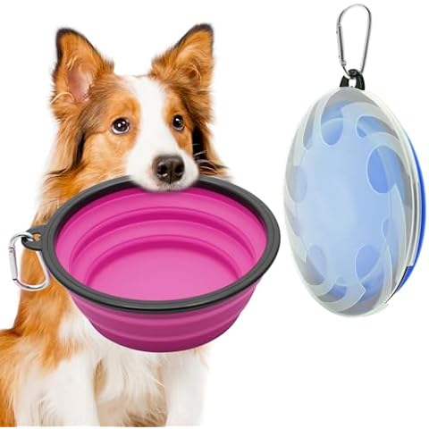 Weniubit Collapsible Dog Travel Bowl Set Cover