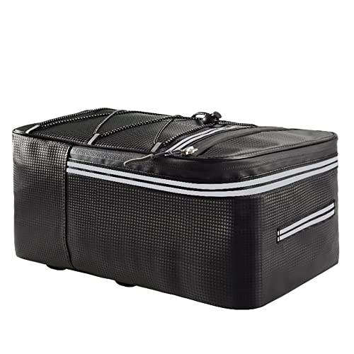 plmk Vélo Sacoche Porte Bagages, Bagage Velo Arriere, Sac de Coffre Vélo, Siège Arrière Bicyclette, pour Articles Stockage Cyclisme Plein Déplacements Quotidiens (12L) Noir