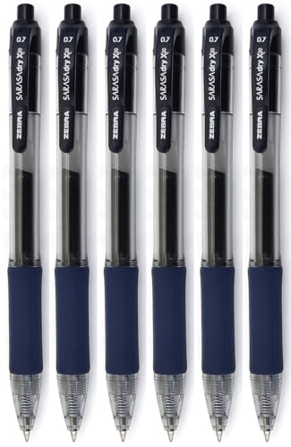 Bolígrafo retráctil Sarasa dry Gel 0.7mm Azul Navy 6 Pack