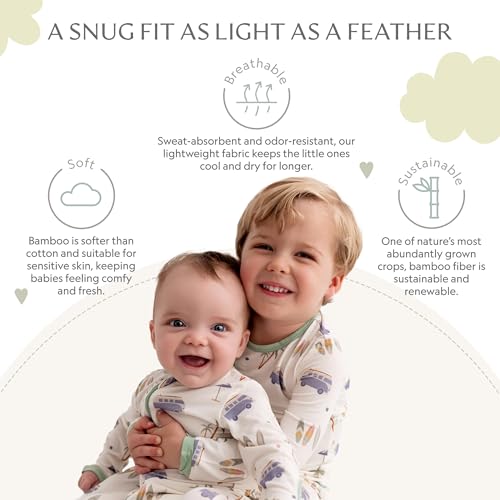 Image of Bamboo Little Soft Baby Footie Pajamas, Baby Clothes, Newborn Sleepers, 95% Viscose and 5% Spandex, 0-24 Months