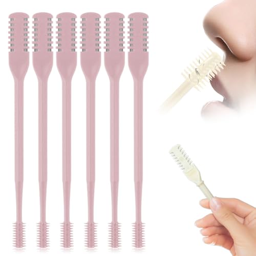 Image of Upgrade Nasal Hair Cutter Travel Essentials for Men Women,2025 Nostril Hair Removal Tools Double Sided Christmas,360 Rotating Manual Nose Hair Trimmer (Pink, 6 Set)