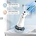 Electric Spin Scrubber, Hillyfe Bathroom Scrubber Electric with 7 Replaceable Brush Heads, IPX7 Waterproof,300/400 RPM, 3 Adjustable Length,Scrubber Brush Electric for Bathtub Floor,White