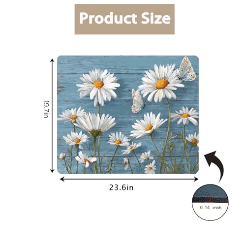 Image of Washer Dryer Top Cover Mat, Non-Slip Laundry Room Decor, Laundry Room Kitchen Appliance Decor Protector Universal 23.6 inchx19.7 inch (Daisy)