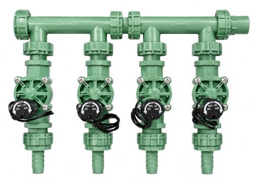 Orbit 4-Valve Preassembled Sprinkler Manifold Easy Install Works with PVC & Poly Pipe Includes 4 3/4 Poly Male Adapter