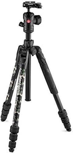 Manfrotto Befree Advanced Camo - Kit de trípode de viaje, aluminio, verde, con cabeza esférica, cierres de bloqueo giratorio, trípode para cámara y