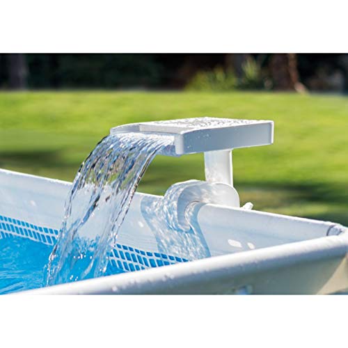 Intex 28090E Innovative Hydroelectric 3 Multi Colored LED Relaxing Waterfall Cascade Above Ground Swimming Pool Attachment, White