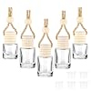 KALIONE 5 Pieces Refillable Hanging Car Air Freshener Diffuser, 8ml Empty Glass Essential Diffuser Oils Aromatherapy Bottle Clear Perfume Pendant Bottles for Home Car Hanging Decorations