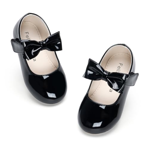 Image of Felix & Flora Toddler Flower Girl Dress Shoes - Girl Ballet Flats Party School Shoes Wedding