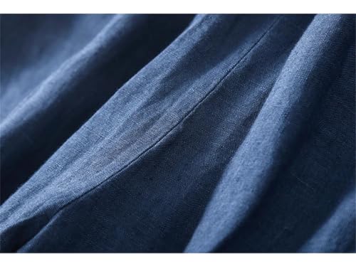 Women Summer Cotton and Linen Harem Pants Thin Lace Up Elastic Waist Ankle-Length Trousers4