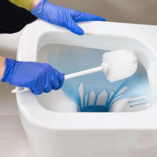 Brosses WC avec support et tête à poils blancs en matériau PP résistant