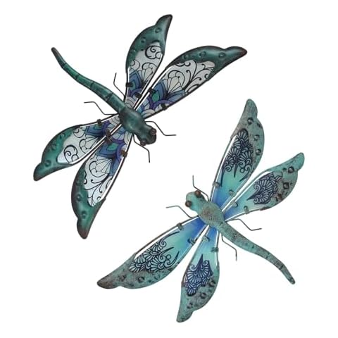Liffy Glass Metal Dragonfly Wall Decor Pair Cover