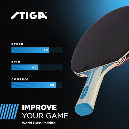 Image of STIGA Ping Pong Paddles - 2mm Tournament-Approved Sponge - Flared Handle for Enhanced Control - Competitive Table Tennis Racket for Family Fun - Multiple Styles & Performance Levels Available