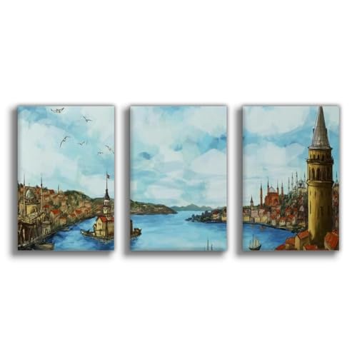 Tableau sur toile Tour de Galata 50x75 cm : impression haute définition premium