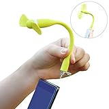 Benks Cell Phone Mini Fan Portable Cooling Fan [USB + Micro USB] for USB & Android Phone/Table/Power Bank Battery Plug in, for Traveling Camping Boating Fishing (Green)