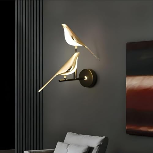 Image of BrightLyt Two Gold Birds Wall Light for Living Room, Wall Lamps for Kitchen, Home Decorative Scones, Gallery, Offices Wall Lights and Cafe Wall Lights (Two Birds)