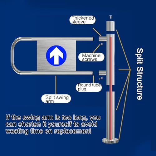 Automatic Rebound Swing Safety Gate, Stainless Steel Pedestrian Door for Supermarkets, Stores, Yards & Commercial Entrances - 100cm (39.3in) Durable Security Solution