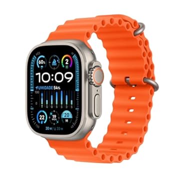 Apple Watch Ultra 2 GPS + Cellular • Caixa de titânio – 49 mm • Pulseira Oceano laranja