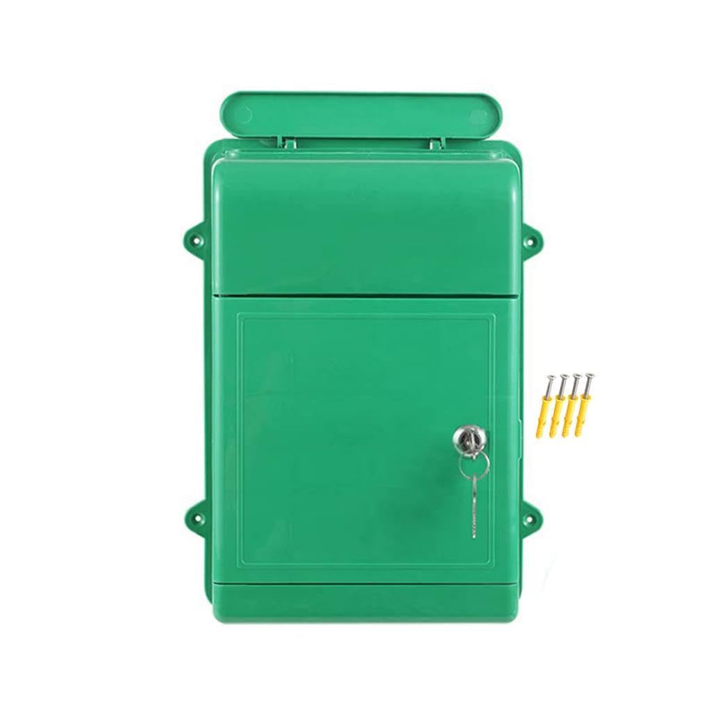 Merishopp Wall Mount Mailbox Back Hollow Locking Mailbox for Outdoor Outside Green-image-27