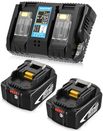Image of 2Pack 18V Lithium-Ion 6Ah Replacement for Makita 18V Battery and Charger