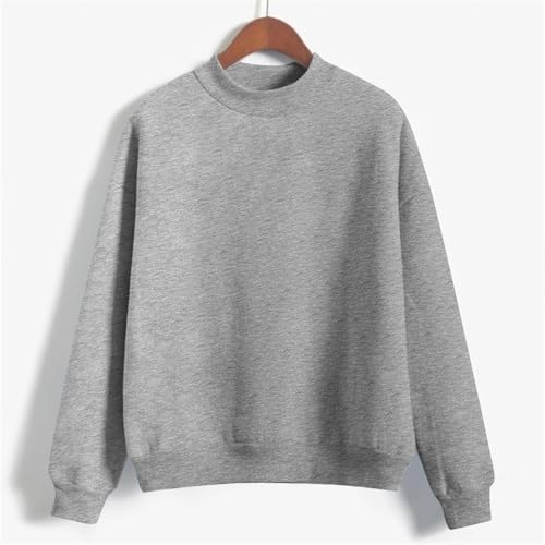 Mockneck Sweatshirt Teens Girls Plain Loose Fit Crewneck Pullover Casual Long Sleeve Kids Fall Drop Shoulder Tops2