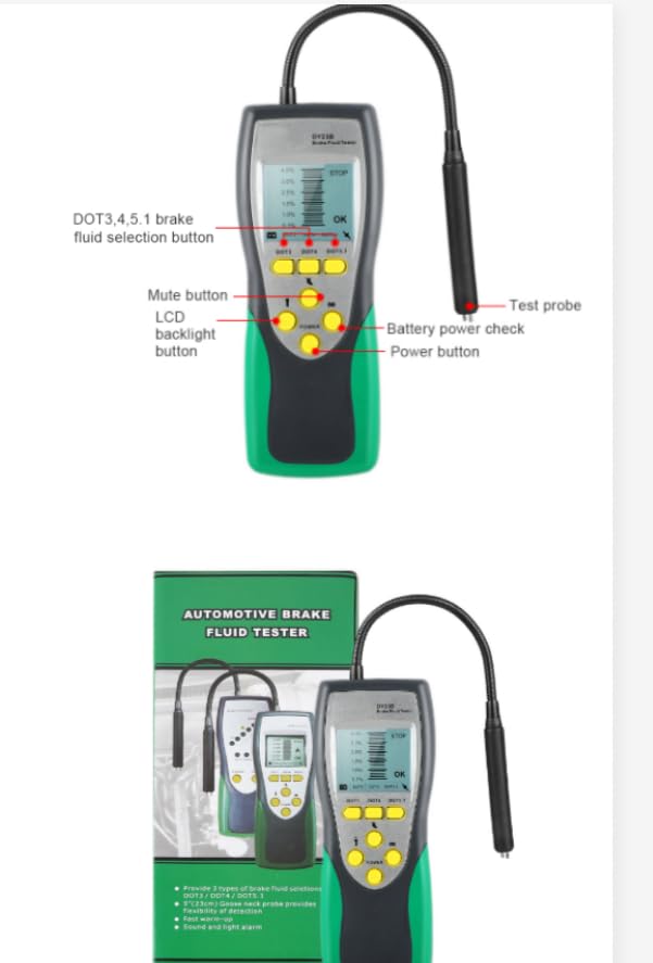 DY23B - Probador digital de líquido de frenos, comprobación de contenido de agua de frenos, calidad universal del aceite