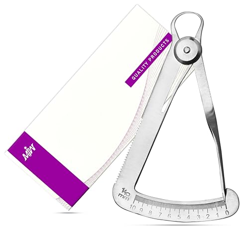MJW Iwanson Medidor dental - Calibrador de medición de corona de acero inoxidable de 10 mm Herramienta de medición de espesor triangular esterilizable en autoclave para el cuidado bucal