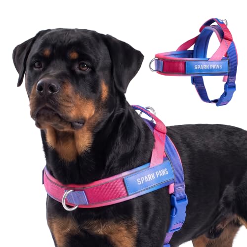 Image of Spark Paws No Pull Front Clip Dog Harness - Easy On, Padded and Lightweight | Two Clips, On in Seconds, Chest Bearing, Australian Style, No Throat Pressure, for Small Medium and Large Breeds