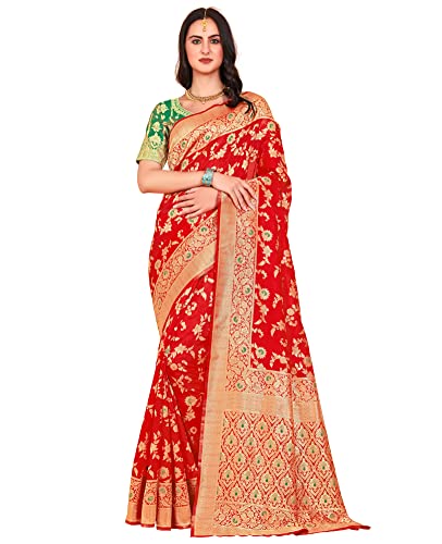 Image of Glory Sarees Women's Banarasi Silk Saree With Blouse Piece (Kara164 Parent)