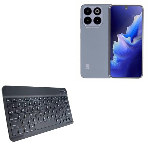 BoxWave Keyboard Compatible with ZTE Blade V70 - SlimKeys Bluetooth Keyboard, Portable Thin with Chiclet-Style Keys - Jet Black
