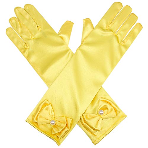 Yansion Princess Dress Up Party Costume Accessories Set For Princess Belle cosplay: Tiara, Wand and Gloves