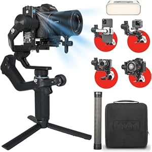 FeiyuTech SCORP Mini 2 Kit Camera Stabilizer with AI Tracker/Fill Light,All in One Gimbal Stabilizer for Sony/Canon/Nikon/Panasonic/Action Camera/Smartphone,Native Vertical Shooting with Bag/Pole