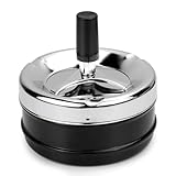 Aschenbecher Drehen Aschenbecher Tischaschenbecher,9 X 9cm,Drehaschenbecher Windaschenbecher,Zigarettenaschenbecher mit drehbarem Tablett,für draußen, Zuhause, Bar, Büro
